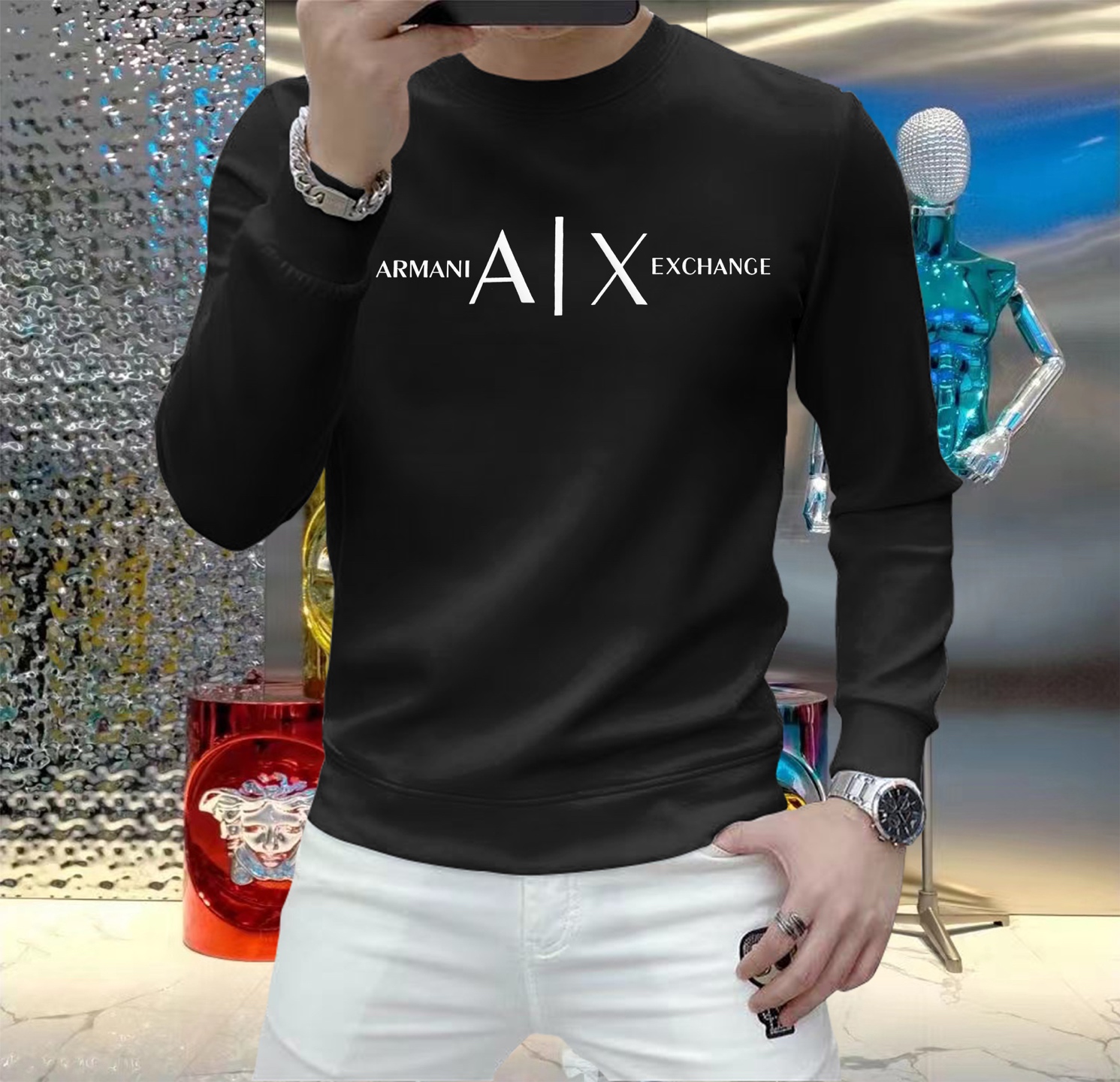 NO:649901,Armani 2025 autumn and winter European counter new styles  Top-quality original fashionable casual long-sleeved T-shirt sweatshirt. Customized by early autumn fashion internet celebrities. It is made of imported high-density silk cotton fabrics and exquisite original logo. It has excellent comfort and breathability. It is soft, anti-wrinkle, elastic and has excellent drape. It is handsome whether worn alone or as an inner layer. It is in line with men's practical dressing habits.  , pursue luxury, noble and elegant style, create extraordinary men's taste, the first choice for urban fashion men. Sizes M~5XL (can wear 110~215 pounds), armani, hoodie, sweatshirts, tees, t-shirt, alexander  wang19860909阿玛尼 2025秋冬欧洲专柜新款 顶级原单时尚休闲长袖T恤卫衣.早秋时尚网红潮人定制,精选进口高密度蚕丝棉面料,精致原版logo打造,舒适性与透气性兼优,柔软抗皱弹性和垂性极佳,无论是单穿或是内搭都是帅气十足,吻合了男性实用穿衣习惯,追求奢华高贵优雅风范,打造不凡男士品味,都市时尚男士首选.尺码M~5XL(可穿110～215斤）,,armani,hoodie,sweatshirts,tees，t-shirt,alexander wang,Men's clothing