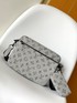 Louis Vuitton Messenger Bags Black Blue Grey Cowhide Fabric M46603