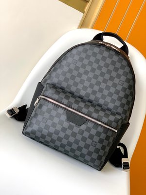Louis Vuitton LV Discovery Bags Backpack Black Grid Damier Graphite Canvas Cowhide N40514