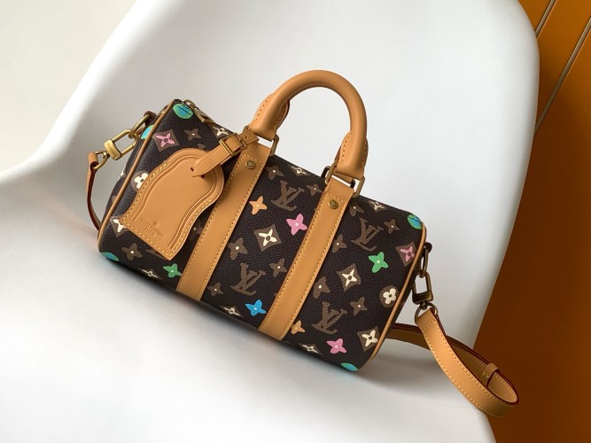 Louis Vuitton Keepall 25: Monogram Eclipse Reverse Canvas Handbag 1 Louis Vuitton Keepall 25: Monogram Eclipse Reverse Canvas Handbag
