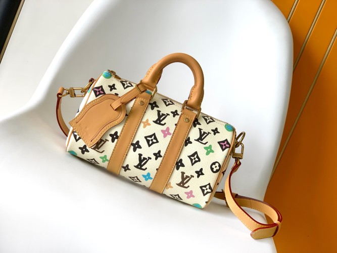 Louis Vuitton Keepall 25 Monogram Eclipse Reverse Canvas Satchel 1 Louis Vuitton Keepall 25 Monogram Eclipse Reverse Canvas Satchel
