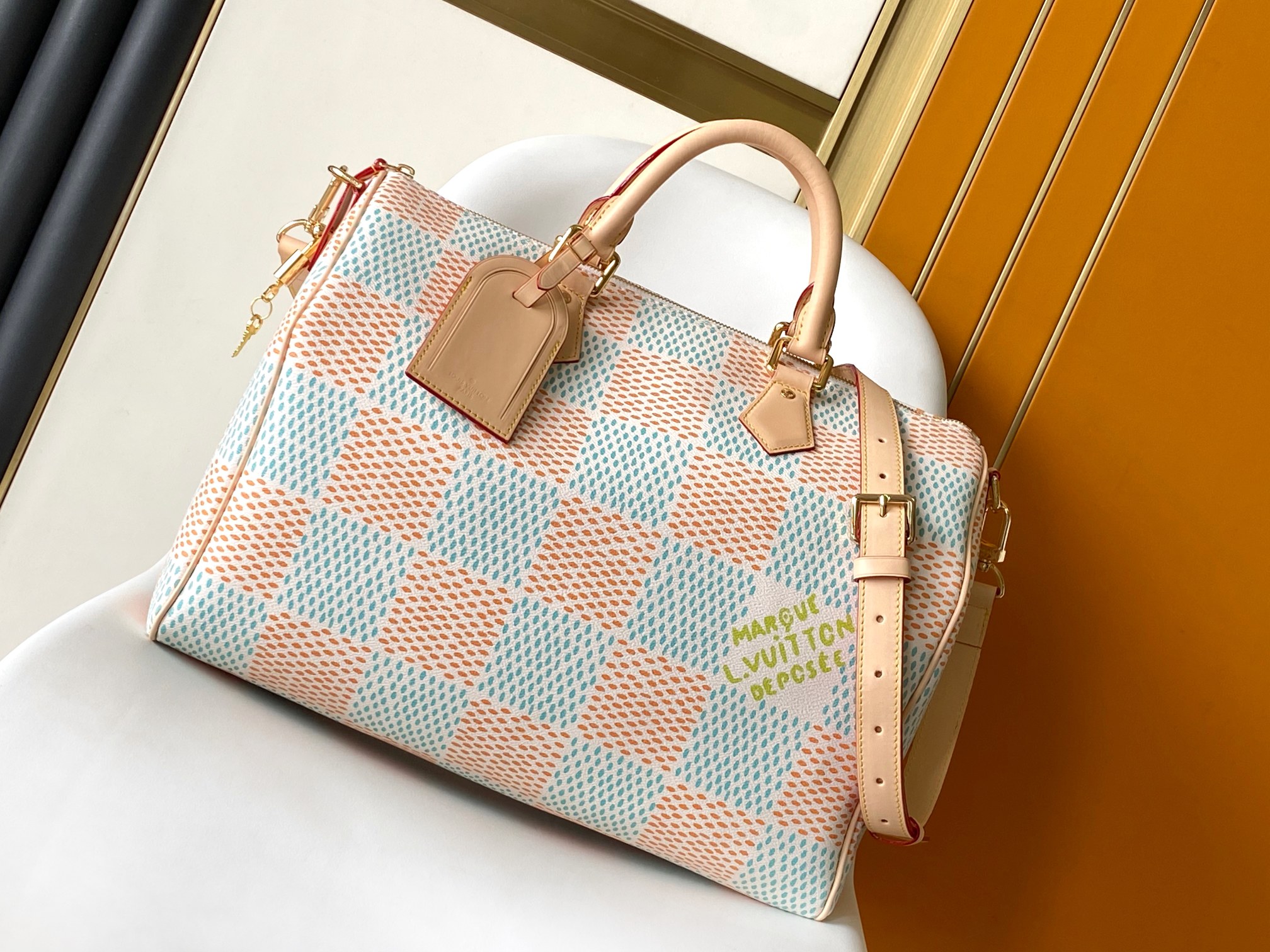 Louis Vuitton LV Speedy Bags Handbags Monogram Canvas Cotton Cowhide Resin N40689