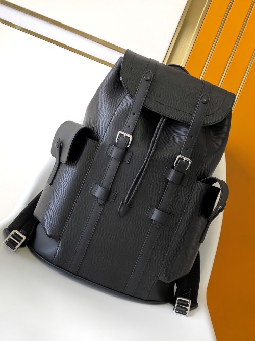 Louis Vuitton Christopher Medium Backpack Epi XL Leather Black - M50159 1 Louis Vuitton Christopher Medium Backpack Epi XL Leather Black - M50159