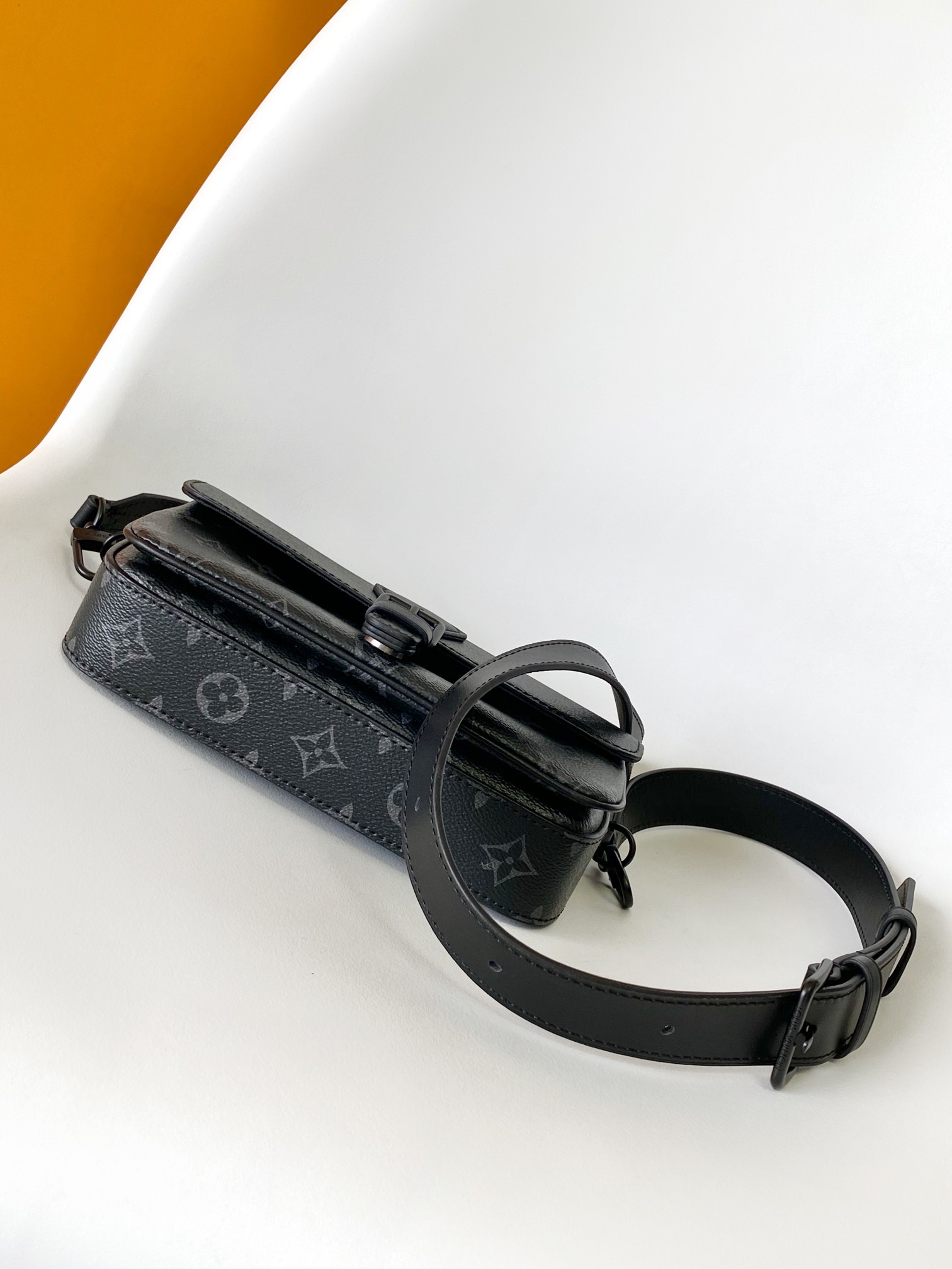 LV Monogram Eclipse Buckle Flap Crossbody Bag