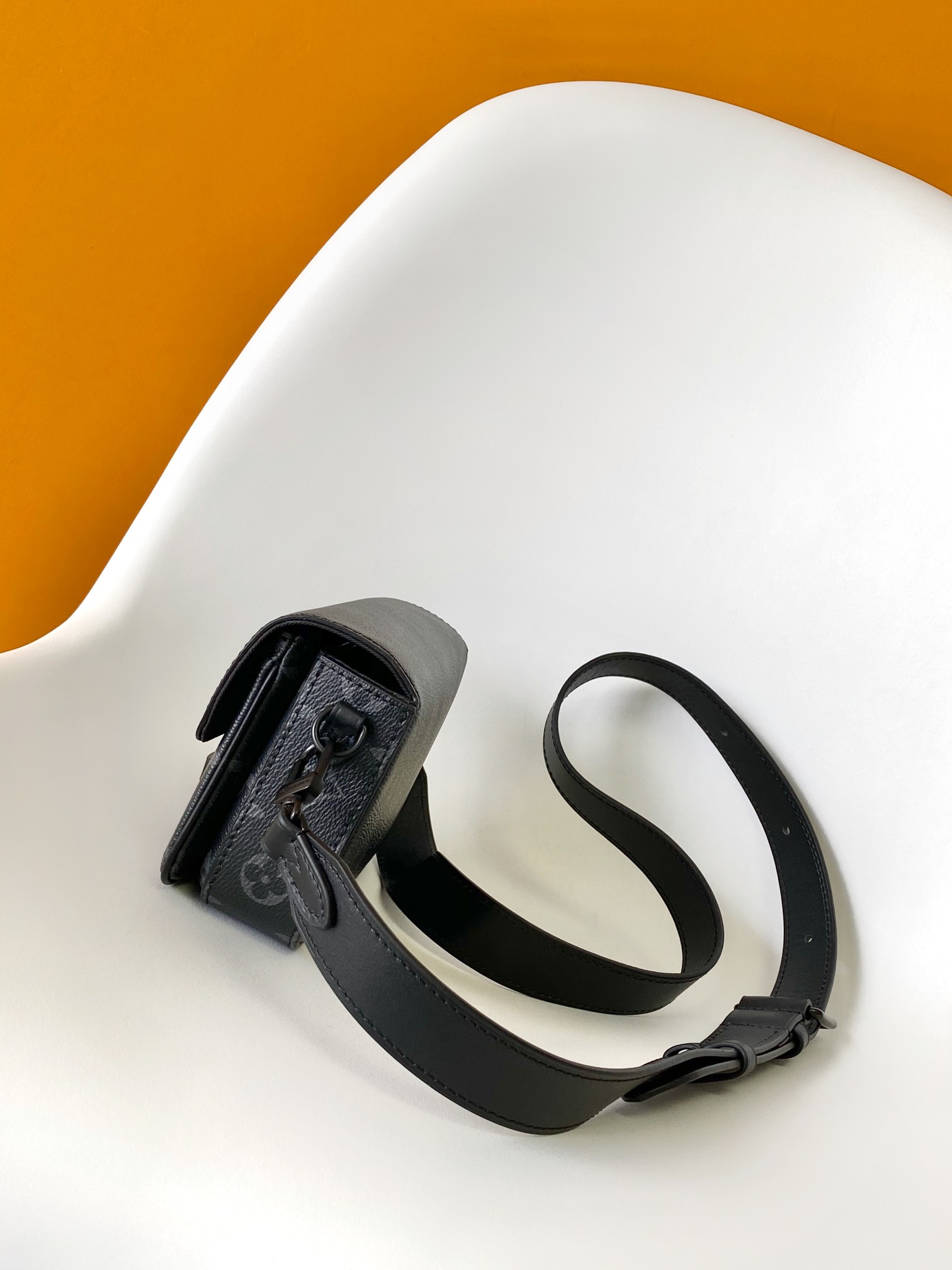 LV Monogram Eclipse Buckle Flap Crossbody Bag