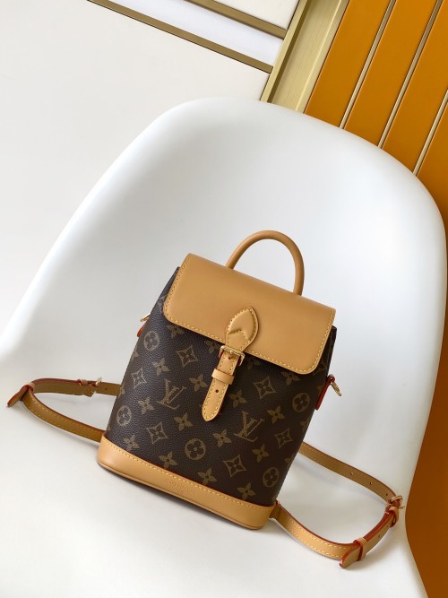 Louis Vuitton Soho Mini Backpack Monogram Canvas Leather Trim M51132 1 Louis Vuitton Soho Mini Backpack Monogram Canvas Leather Trim M51132