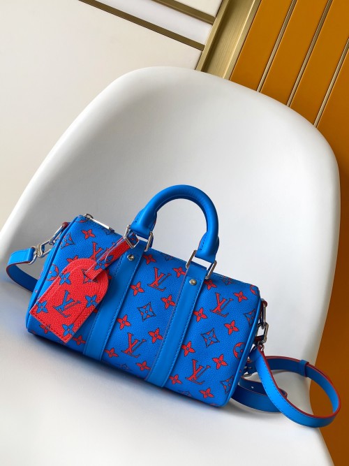 Louis Vuitton Keepall Bandouliere 25 Monogram Surfin' Blue Canvas Bag 1 Louis Vuitton Keepall Bandouliere 25 Monogram Surfin' Blue Canvas Bag