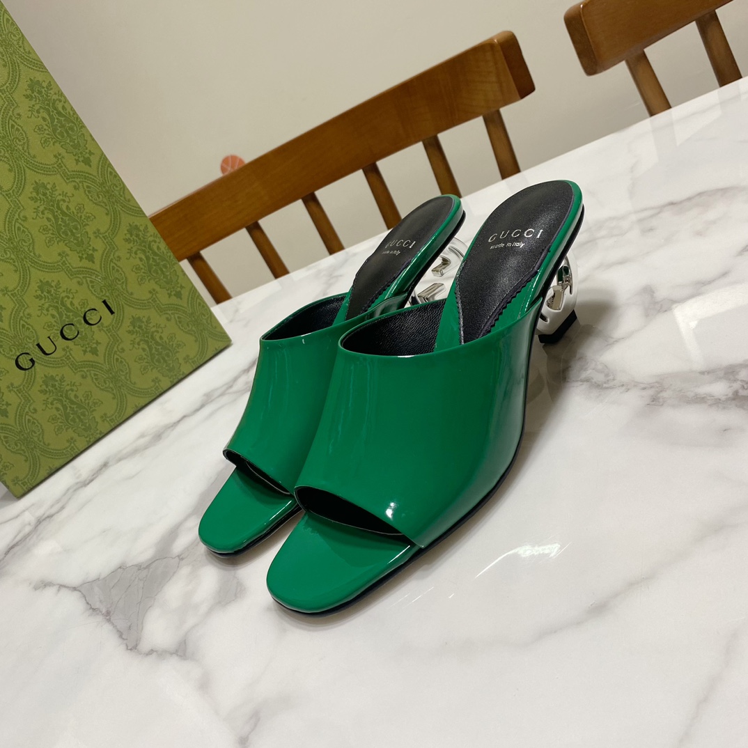 NO:261196,Patent leather green, slippers, slippers19860909漆皮绿,拖鞋,slippers,Women's Shoes