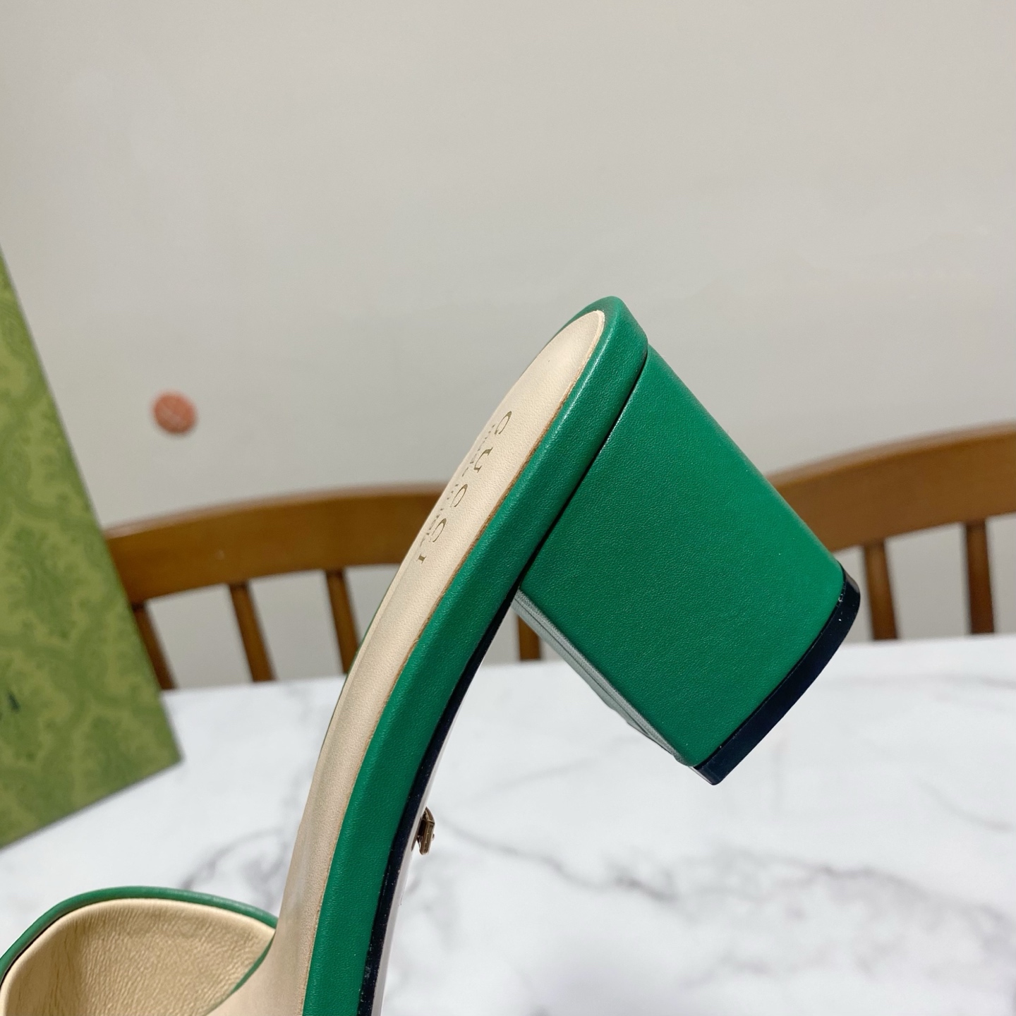 Gucci Women's Green Leather Mules with Crystal GG - Heel Height 6 cm 6 i1736457493655 1596 0 4