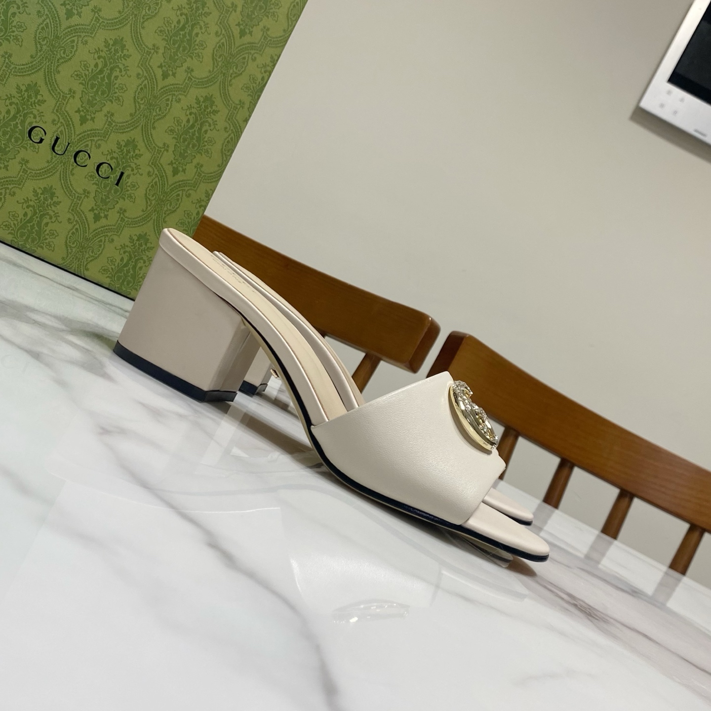 Gucci Women's Leather Heeled Sandals with Diamanté GG Detail 4 i1738477182884 2161 0 1
