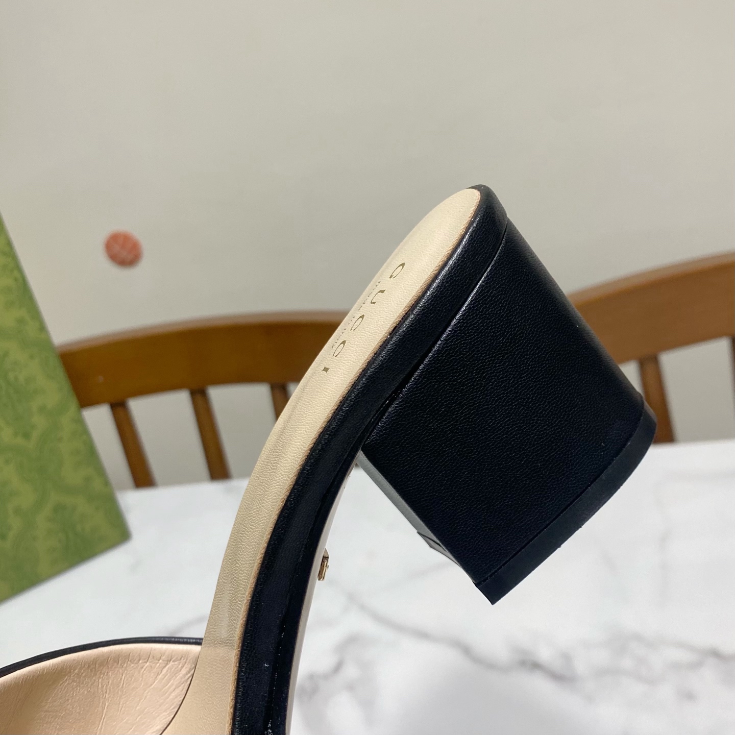 Gucci Women's Black Leather Heeled Sandals with Crystal GG Logo 9 i1738477184097 8612 0 7
