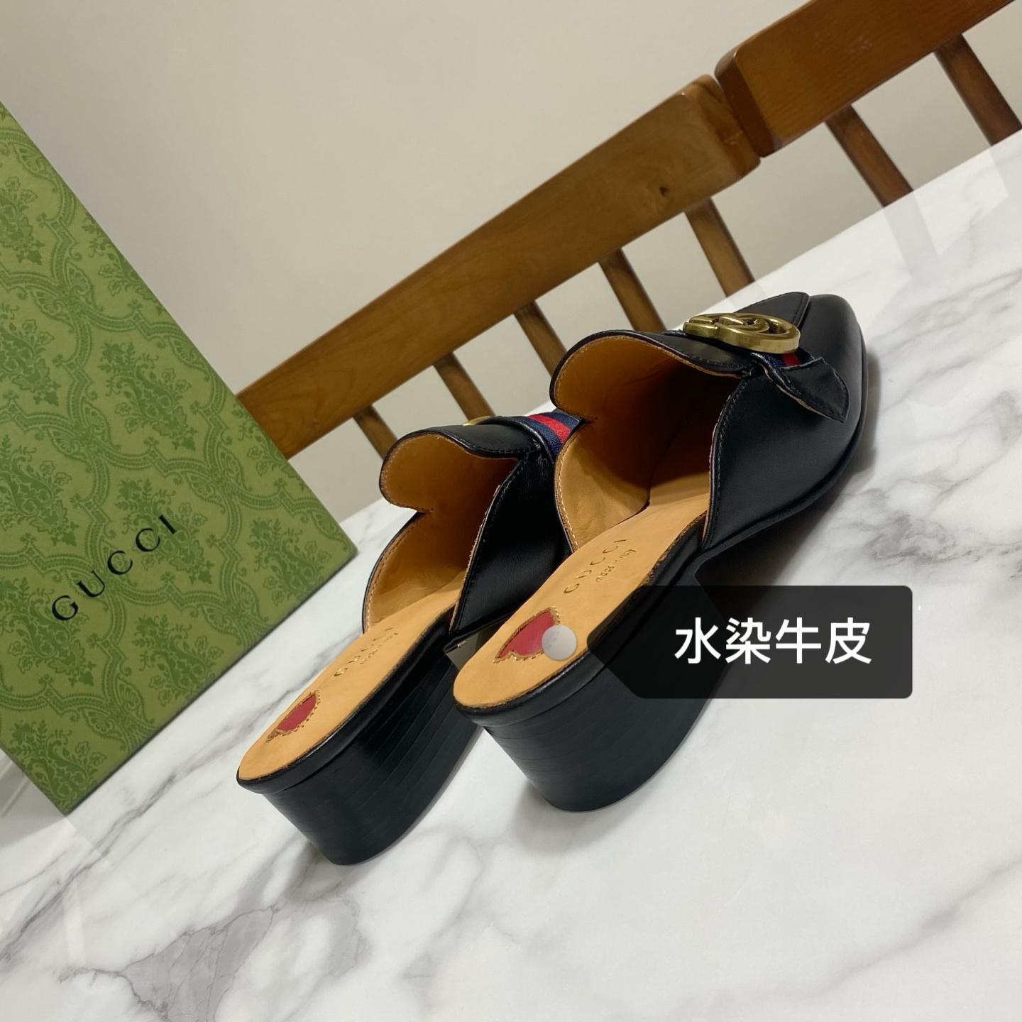 Gucci Pearl Square-Head Lazy Shoes: Platinum Soles, Hand-Laid Pearls, Comfortable Fit - 图片 4