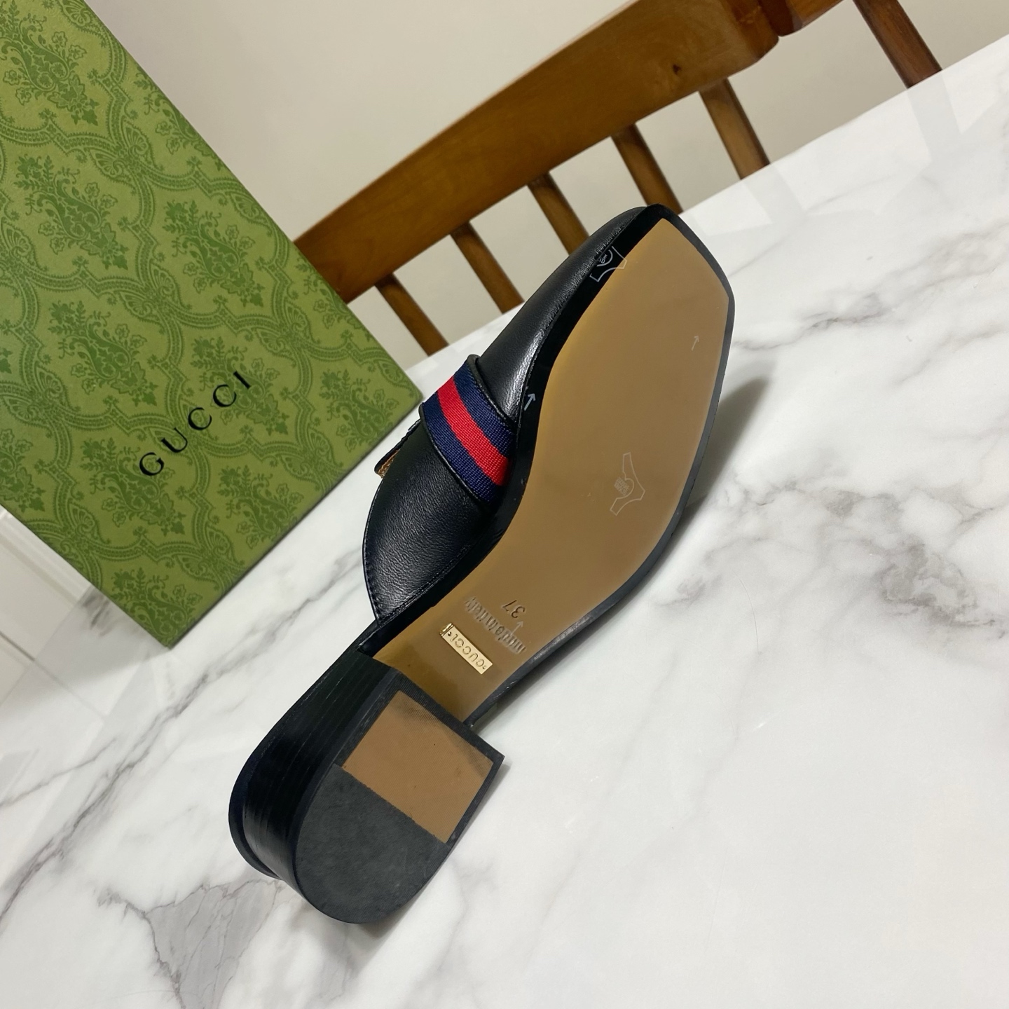 Gucci Pearl Square-Head Lazy Shoes: Platinum Soles, Hand-Laid Pearls, Comfortable Fit - 图片 7