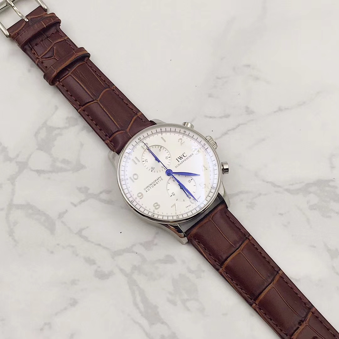 IWC 葡萄牙計時腕表 男士用 316精鋼・真皮ベルト