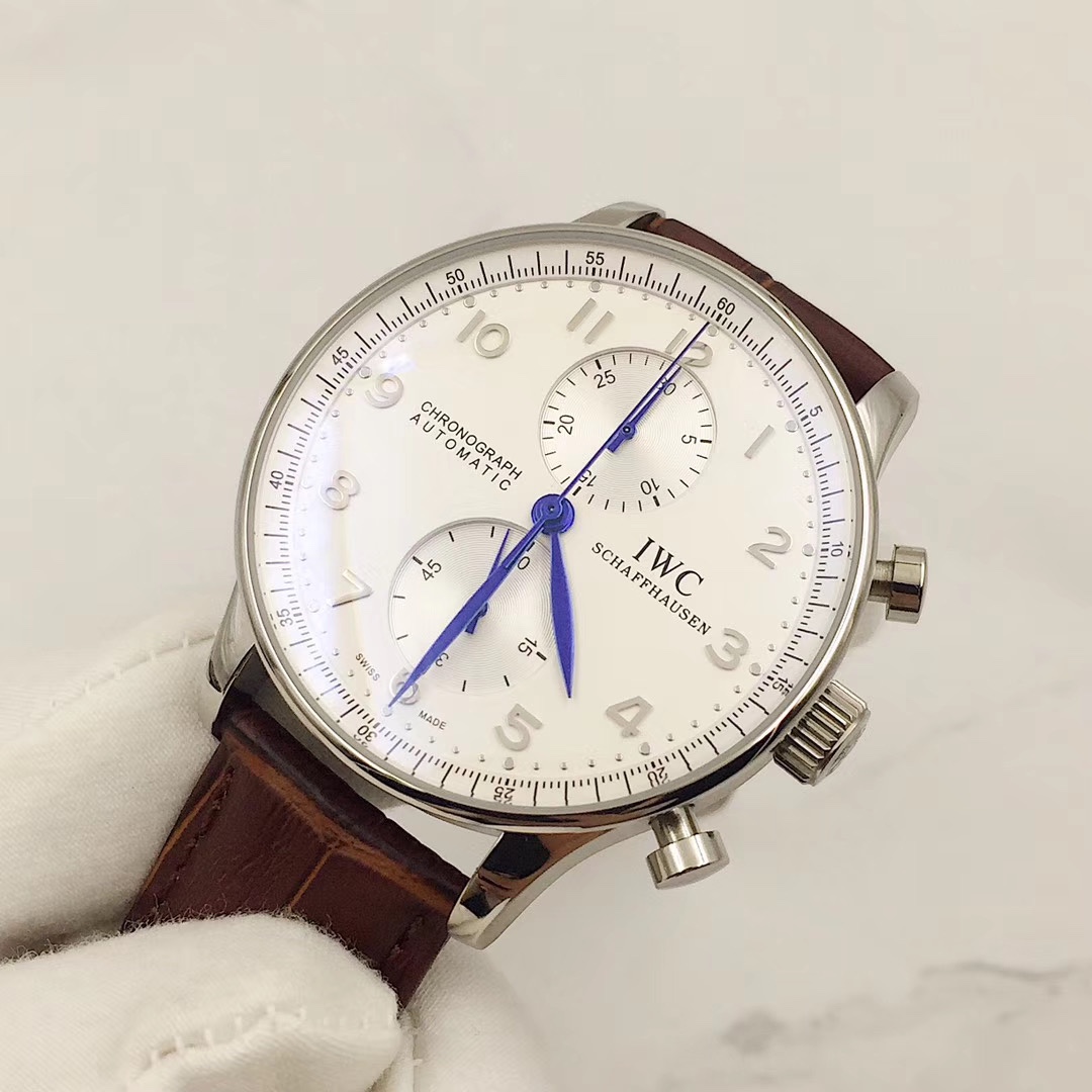 IWC 葡萄牙計時腕表 男士用 316精鋼・真皮ベルト