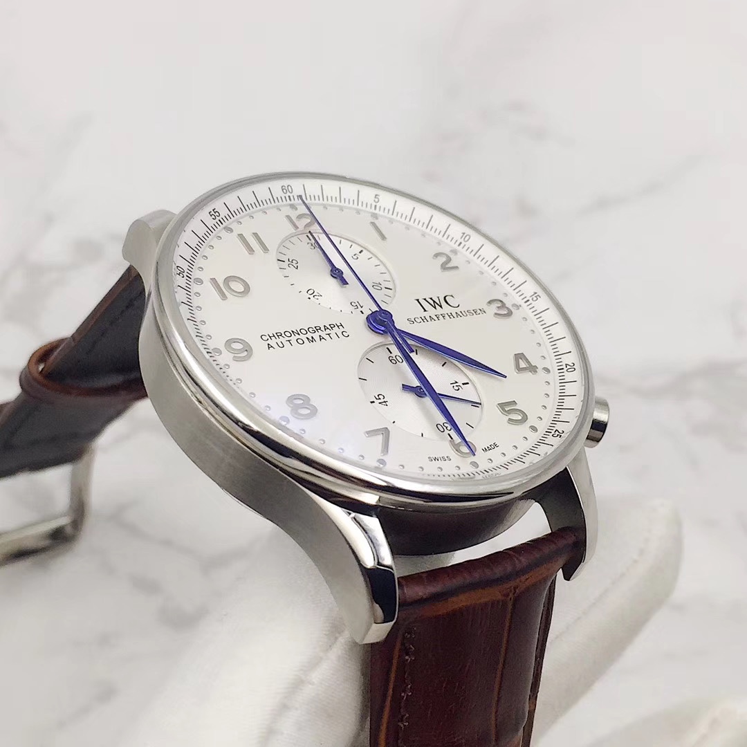 IWC 葡萄牙計時腕表 男士用 316精鋼・真皮ベルト