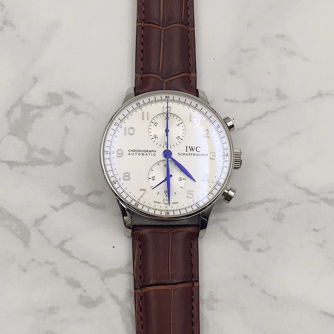 IWC 葡萄牙計時腕表 男士用 316精鋼・真皮ベルト