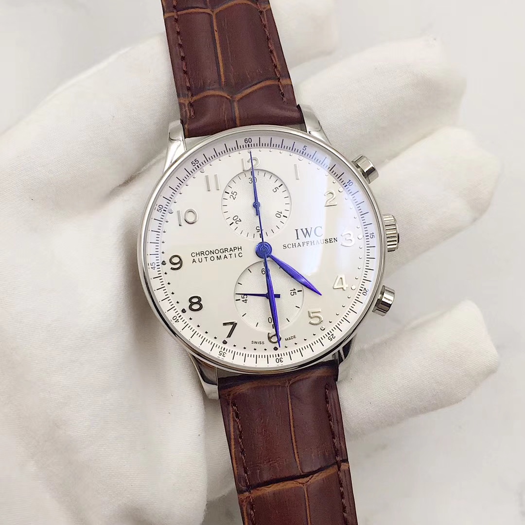 IWC 葡萄牙計時腕表 男士用 316精鋼・真皮ベルト