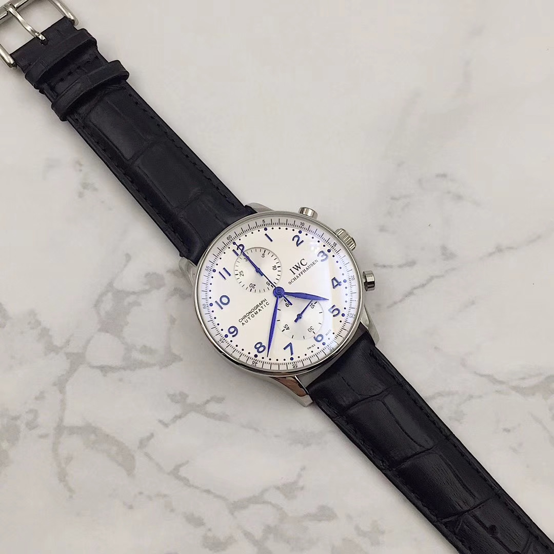 IWC 葡萄牙計時腕表 男士真皮腕時計