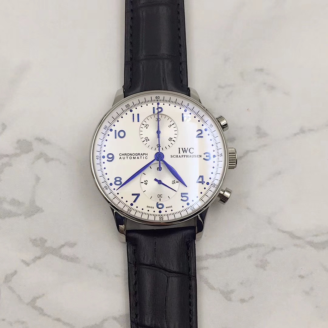 IWC 葡萄牙計時腕表 男士真皮腕時計