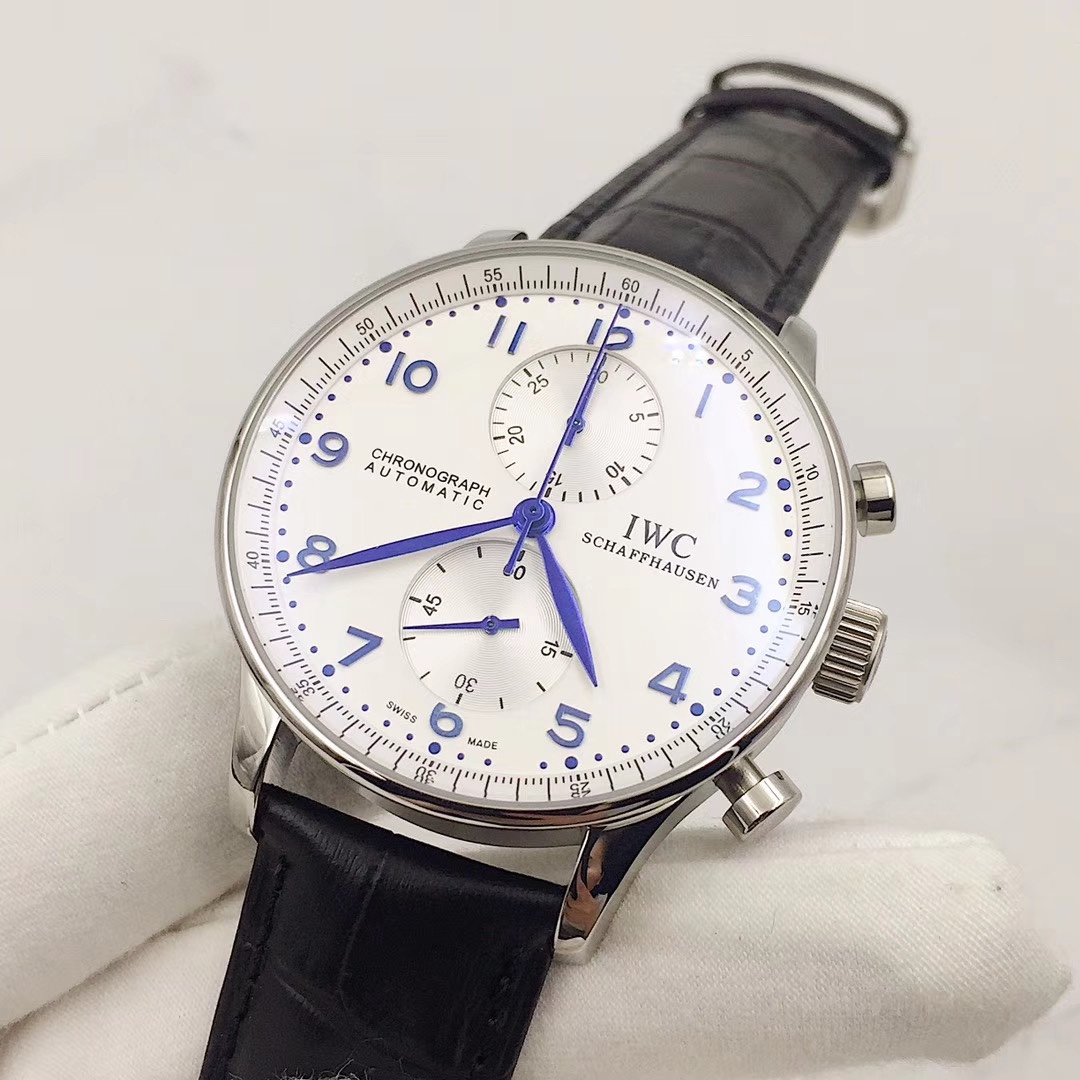 IWC 葡萄牙計時腕表 男士真皮腕時計