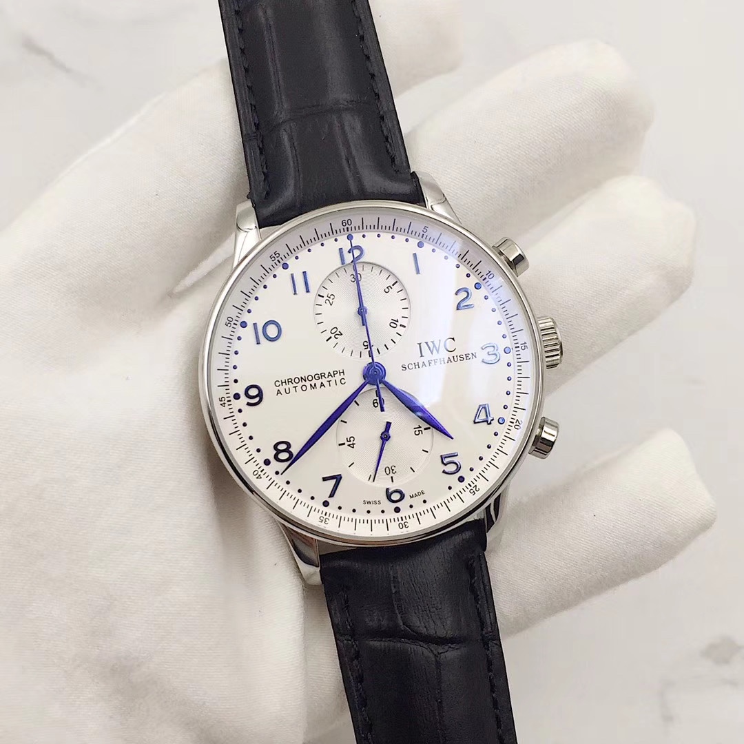 IWC 葡萄牙計時腕表 男士真皮腕時計
