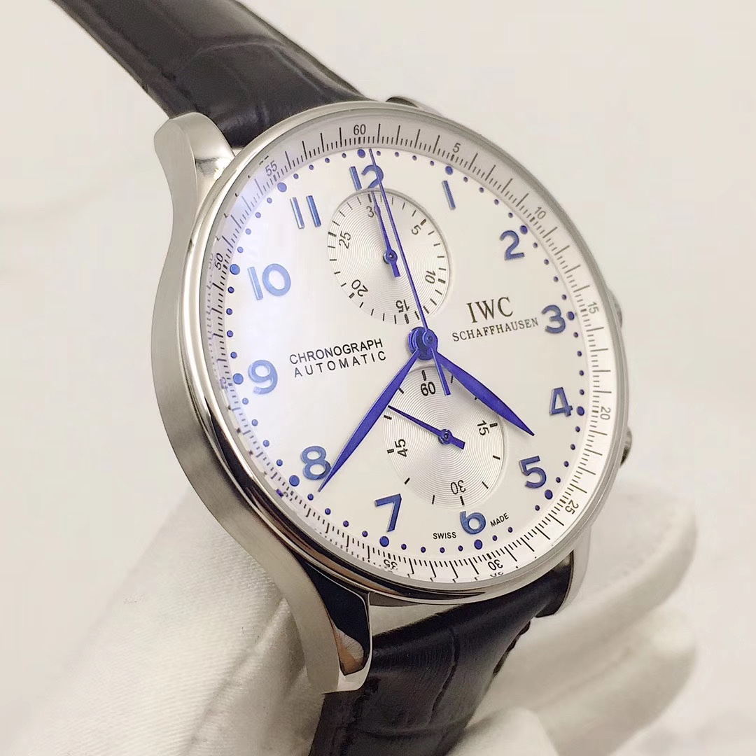 IWC 葡萄牙計時腕表 男士真皮腕時計