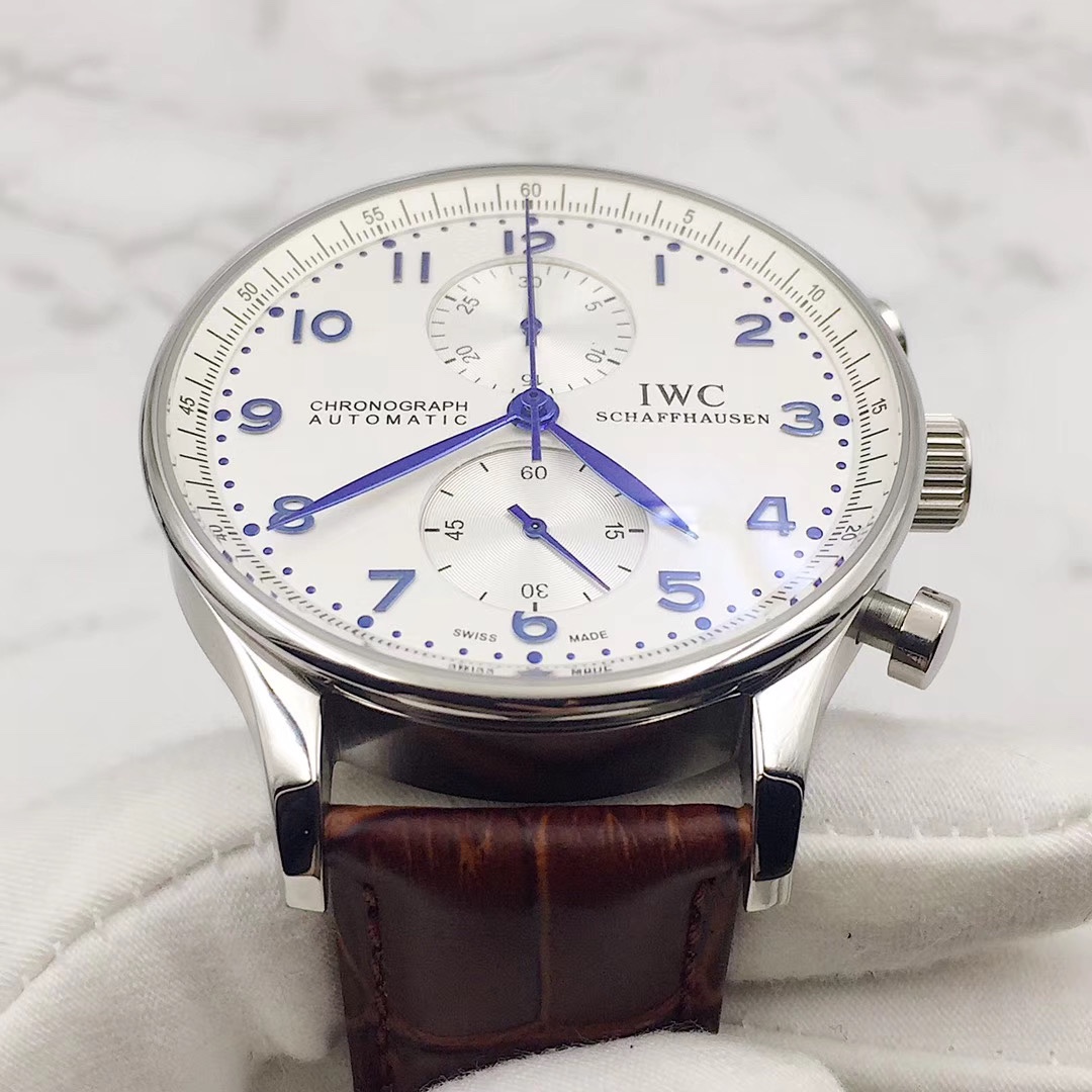 IWC 葡萄牙計時腕表 男士真皮腕時計