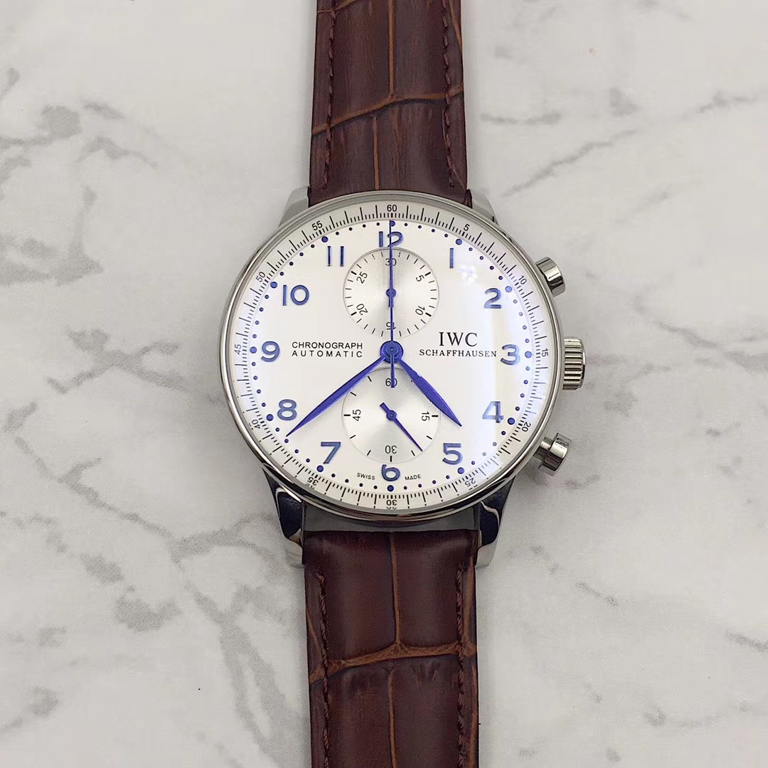 IWC 葡萄牙計時腕表 男士真皮腕時計