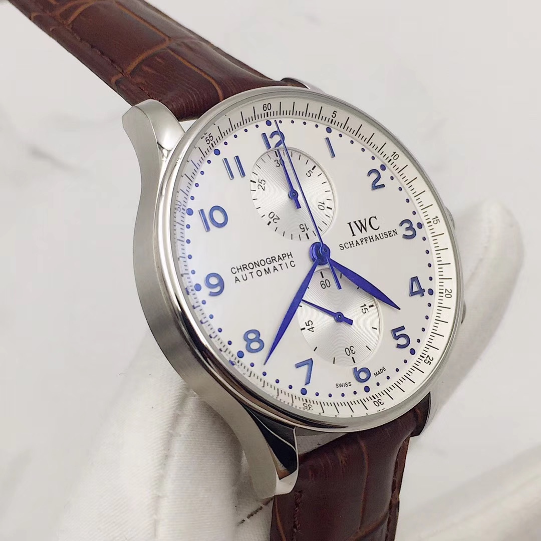 IWC 葡萄牙計時腕表 男士真皮腕時計