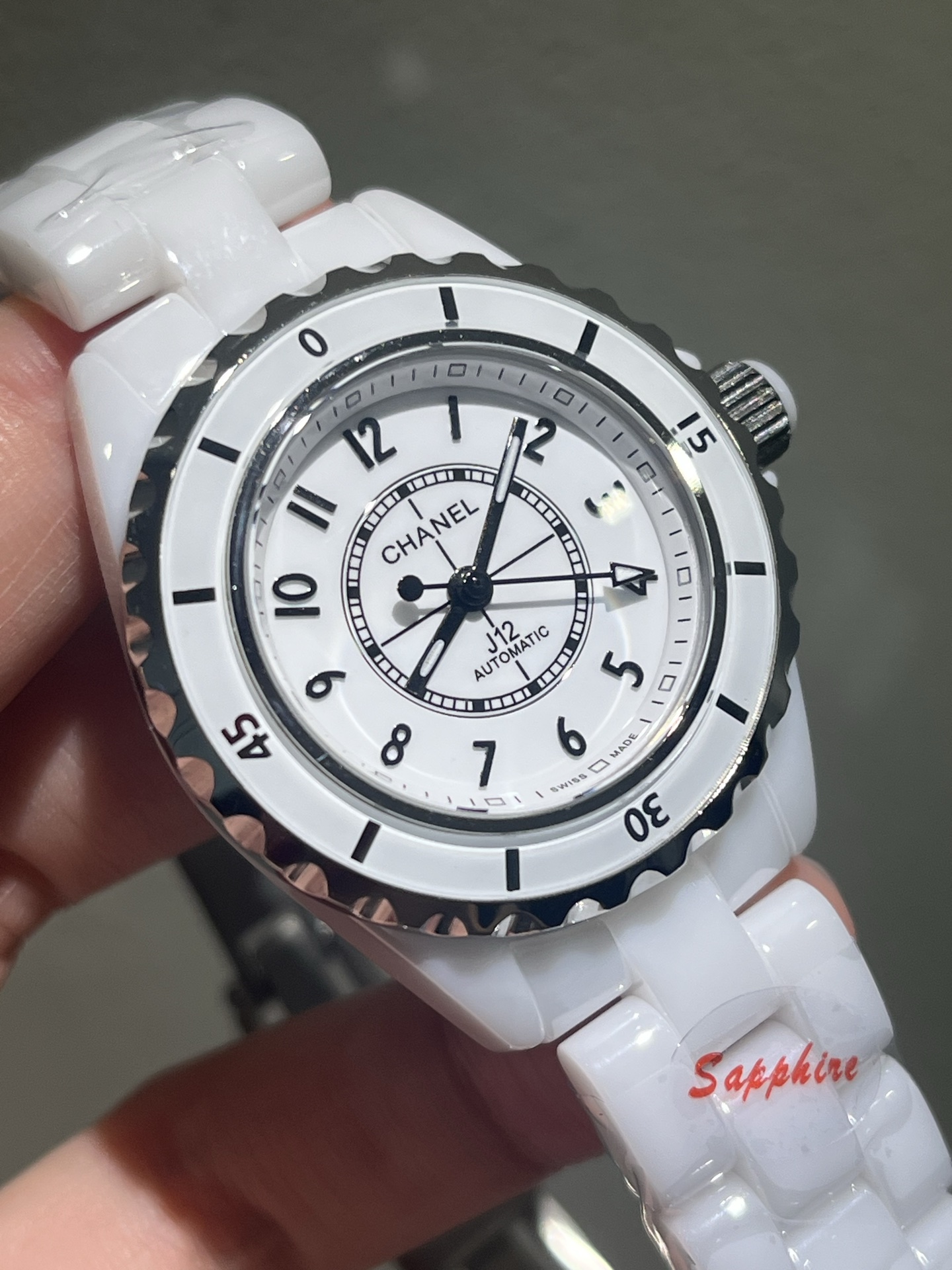 Chanel J12 33mm white ceramic case, white bezel, white dial, white ceramic strap 33mm Women's Automatic