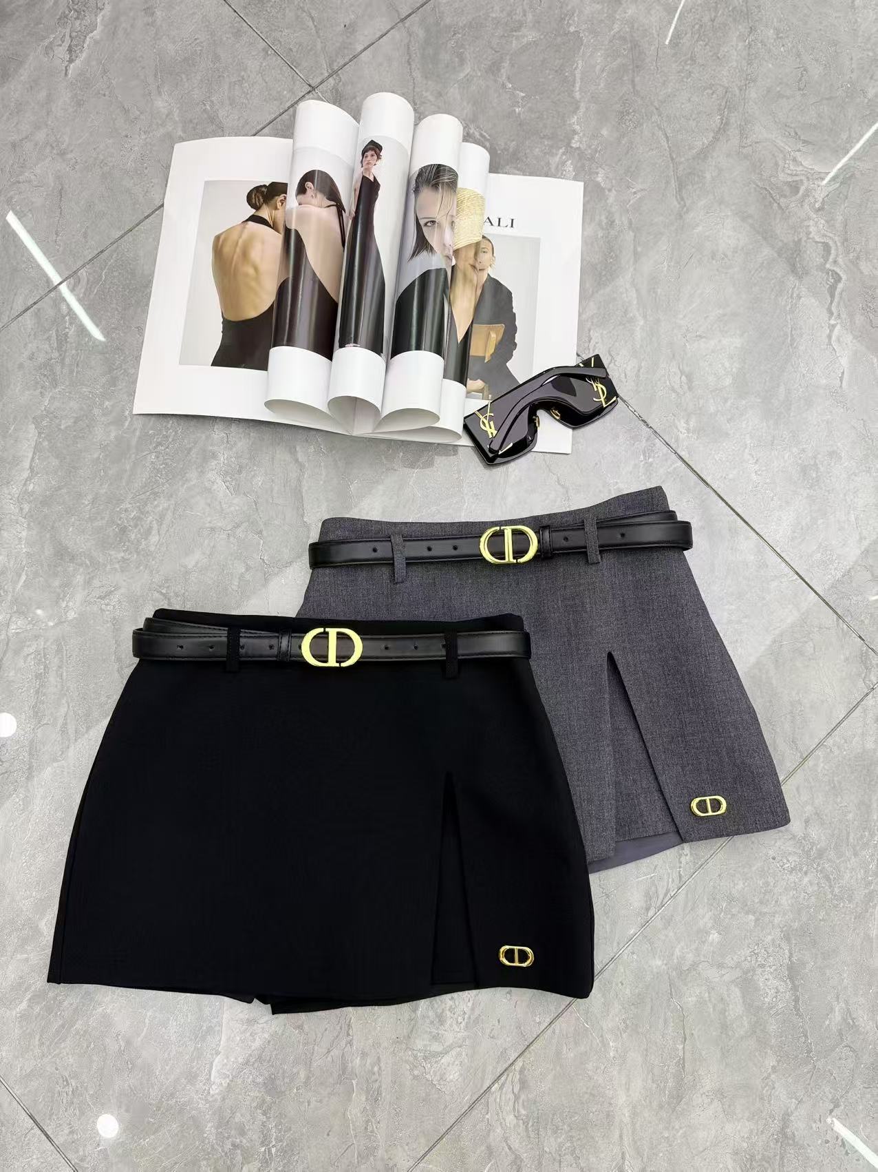 “New Dior Skirts: High-Quality Women’s Clothes with Packaging, Cash Black and Grey, SMLXL Sizes – Blast2025” - 图片 3