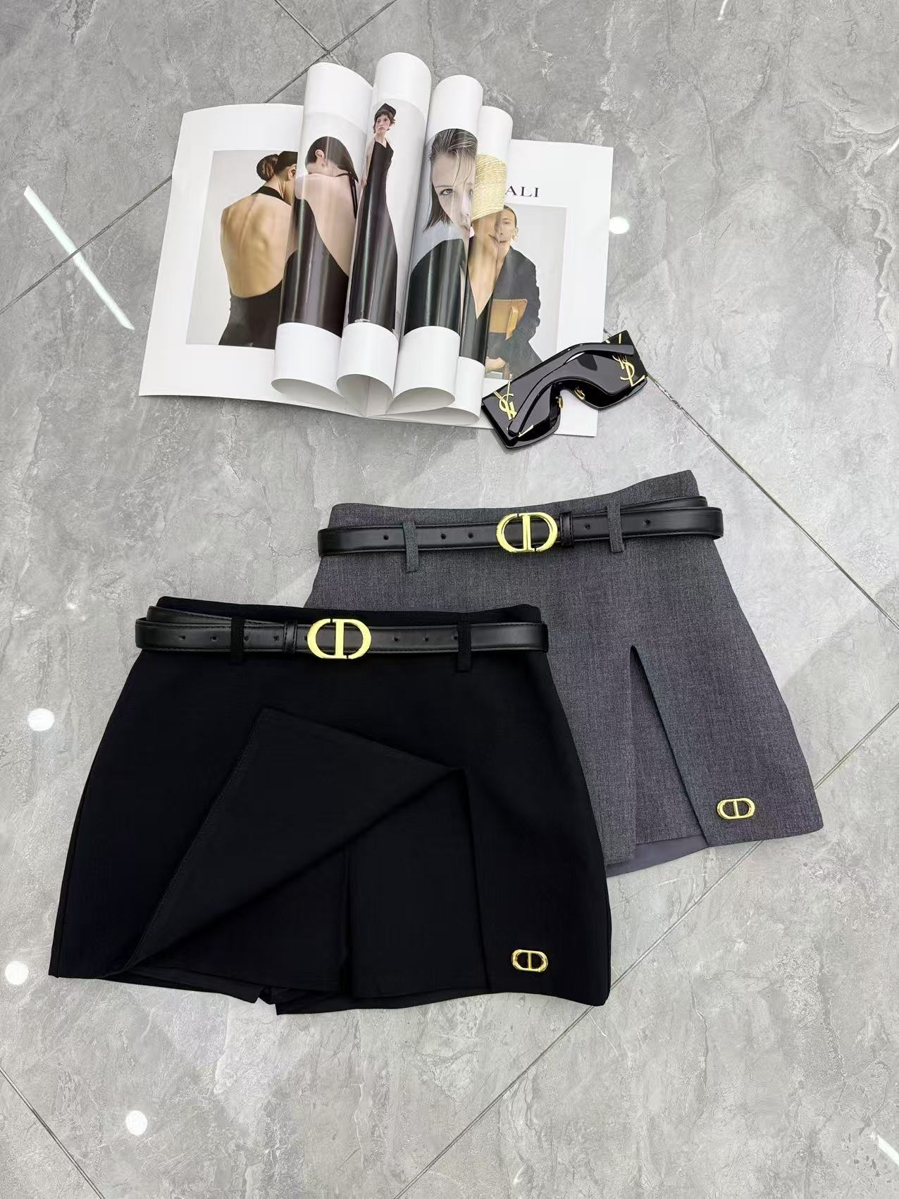 “New Dior Skirts: High-Quality Women’s Clothes with Packaging, Cash Black and Grey, SMLXL Sizes – Blast2025” - 图片 5