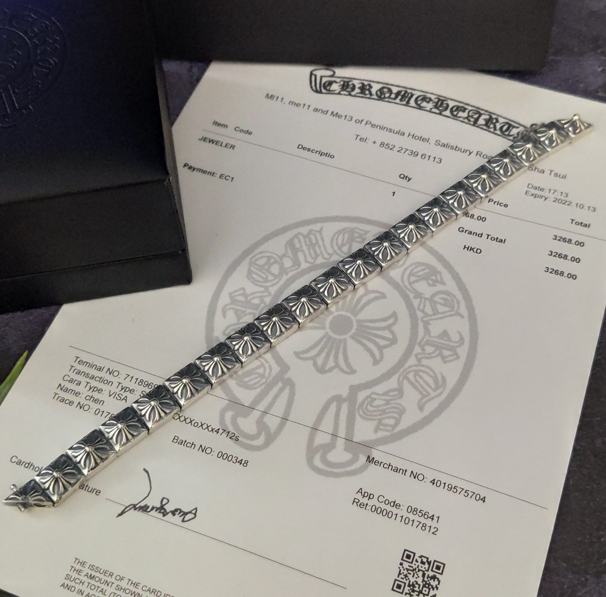 现货 🌹Chrome hearts克罗心潮牌男士十字架手链,十字架插片做旧刻字朋克情侣手链经典霸气.潮牌 现货20厘米