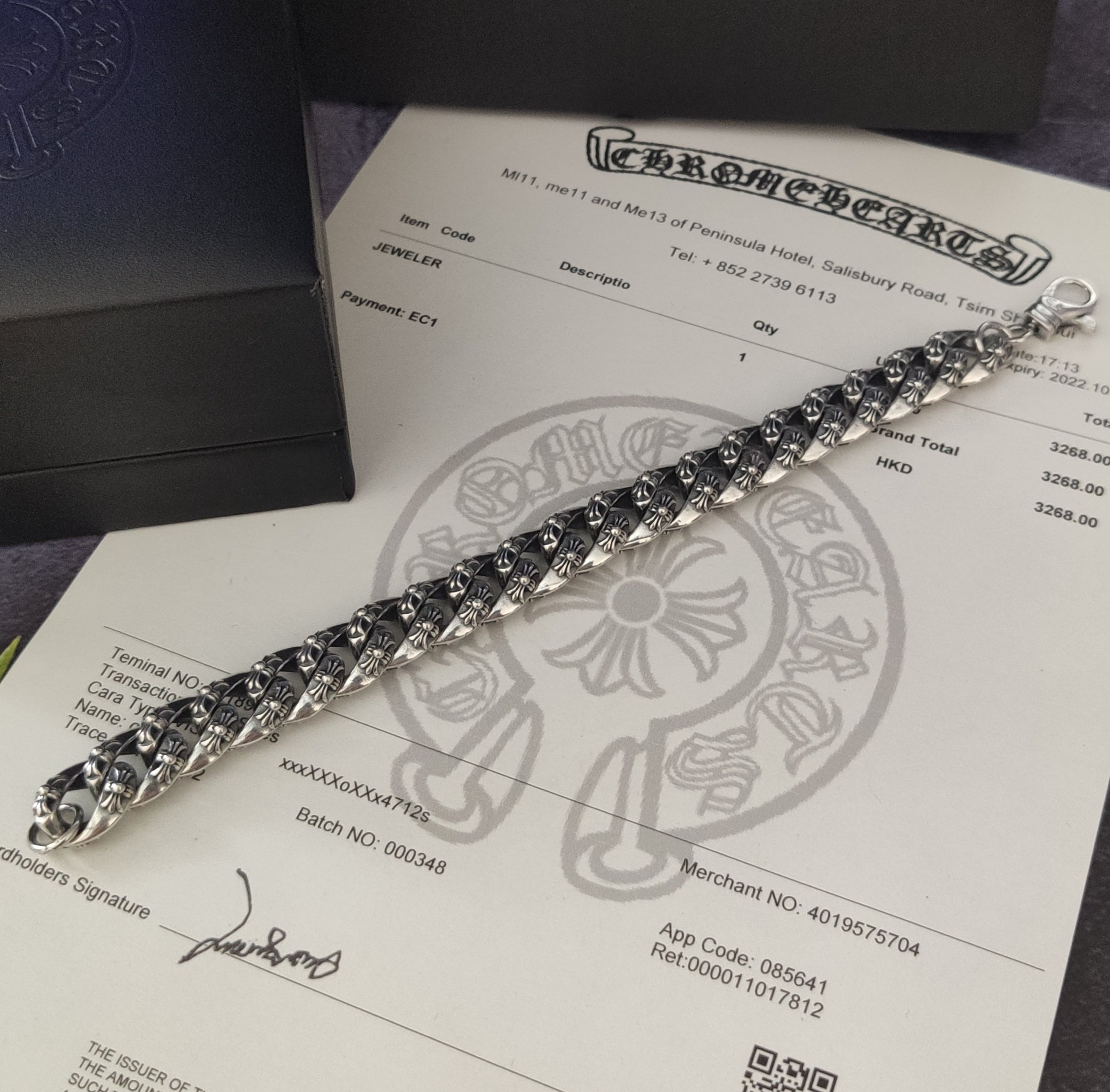 💰 150 现货 🌹Chrome hearts克罗心潮牌男士十字架手链，十字架花纹做旧朋克情侣手链经典霸气。潮牌 现货20厘米