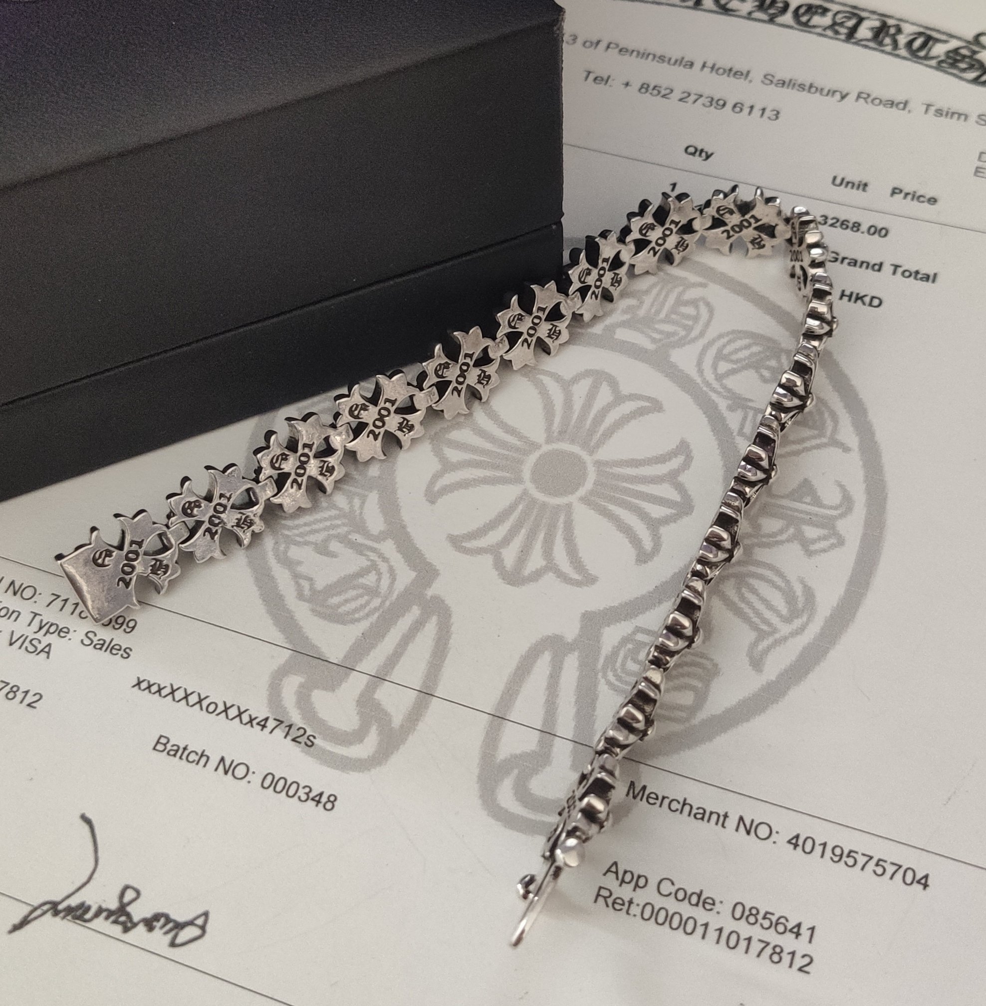 💰 150 现货 🌹Chrome hearts克罗心潮牌男士十字架手链，十字架插片做旧刻字朋克情侣手链经典霸气。潮牌 现货20厘米