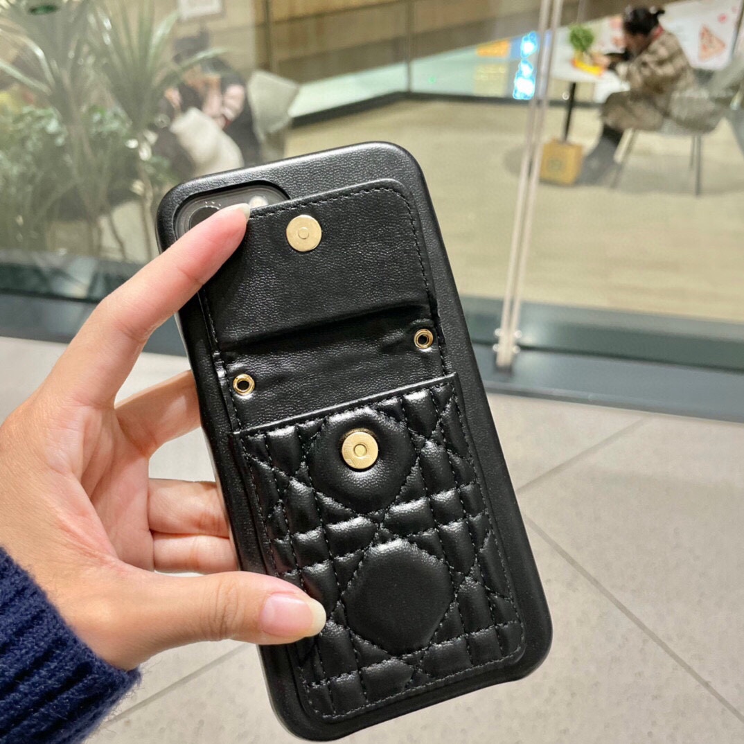 Dior迪奥漆皮3D手机壳五金手感舒适！粉色/黑色型号iPhone146.1iPhone14Pro6.1