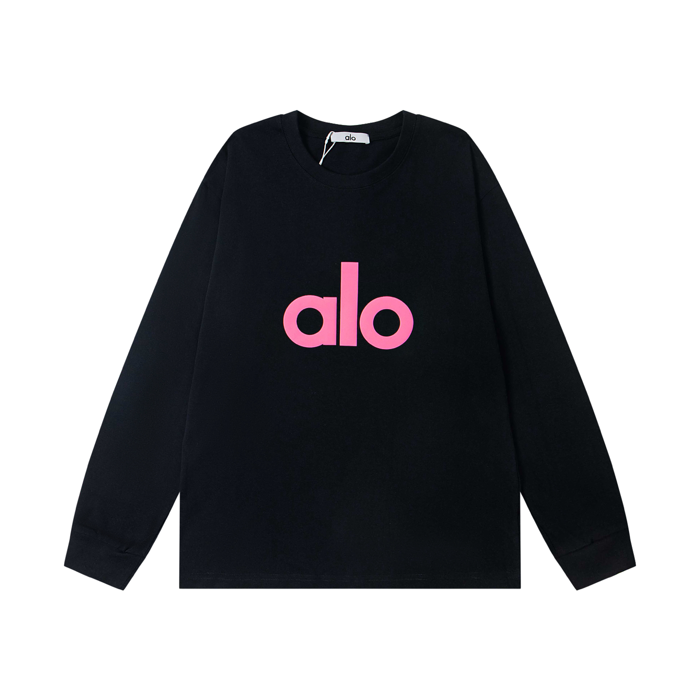 P79💰
美国洛杉矶Alo25ss胸口立体发泡印花男女同款宽松长袖T恤
颜色：白黑 白粉  白玫红 白黄 白绿
         黑白  黑粉 黑玫红 黑黄 黑绿


尺码：S-2XL
S :    胸围100    衣长68   肩宽51    袖长55 
M：  胸围106    衣长70   肩宽53    袖长55  
L :    胸围112     衣长72   肩宽55   袖长57
XL:   胸围118     衣长74   肩宽57    袖长57
2XL: 胸围124     衣长76   肩宽59    袖长60  

体重： S  （90-130斤）
          M  （120-150斤）
          L   （140-165斤）
         XL  （160-180斤） 
         XXL （180-210斤）

面料：26支300克双纱