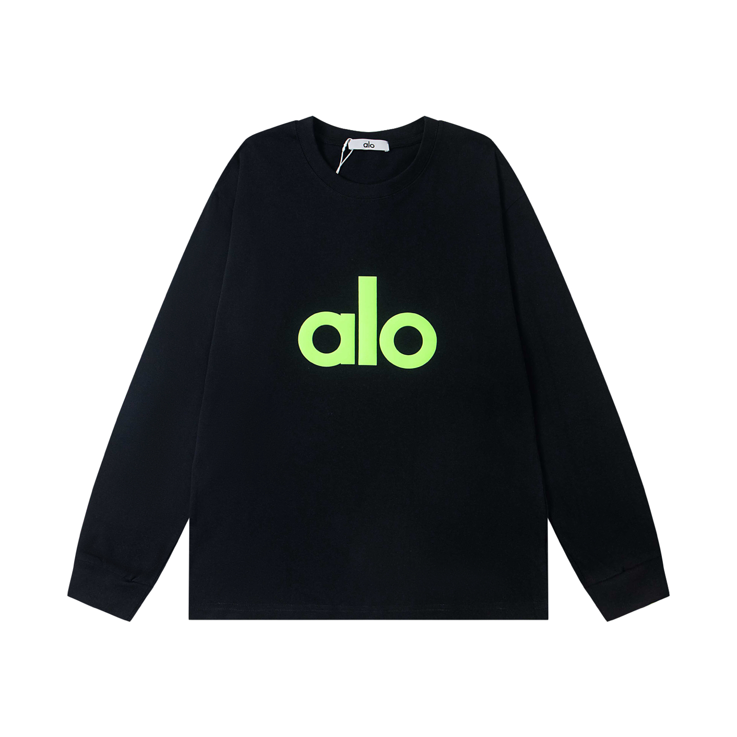 P79💰
美国洛杉矶Alo25ss胸口立体发泡印花男女同款宽松长袖T恤
颜色：白黑 白粉  白玫红 白黄 白绿
         黑白  黑粉 黑玫红 黑黄 黑绿


尺码：S-2XL
S :    胸围100    衣长68   肩宽51    袖长55 
M：  胸围106    衣长70   肩宽53    袖长55  
L :    胸围112     衣长72   肩宽55   袖长57
XL:   胸围118     衣长74   肩宽57    袖长57
2XL: 胸围124     衣长76   肩宽59    袖长60  

体重： S  （90-130斤）
          M  （120-150斤）
          L   （140-165斤）
         XL  （160-180斤） 
         XXL （180-210斤）

面料：26支300克双纱