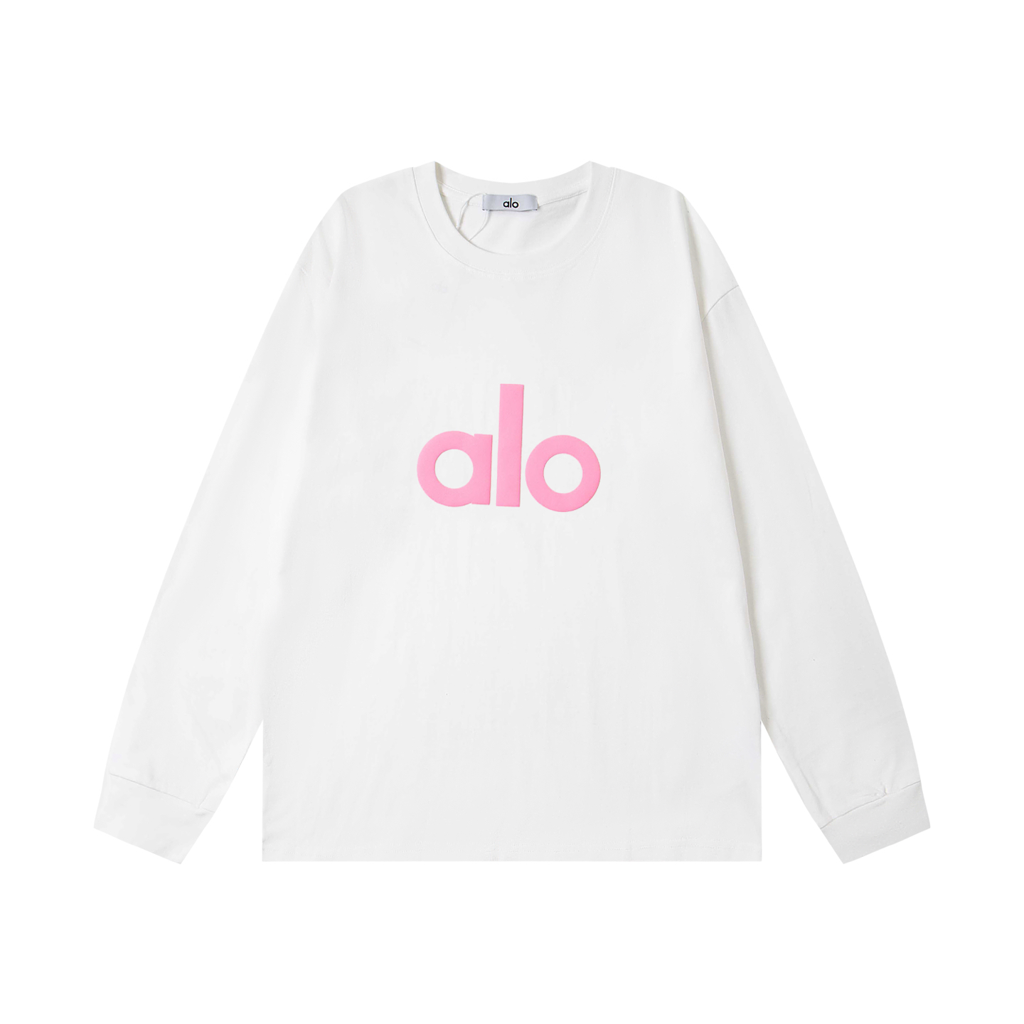 P79💰
美国洛杉矶Alo25ss胸口立体发泡印花男女同款宽松长袖T恤
颜色：白黑 白粉  白玫红 白黄 白绿
         黑白  黑粉 黑玫红 黑黄 黑绿


尺码：S-2XL
S :    胸围100    衣长68   肩宽51    袖长55 
M：  胸围106    衣长70   肩宽53    袖长55  
L :    胸围112     衣长72   肩宽55   袖长57
XL:   胸围118     衣长74   肩宽57    袖长57
2XL: 胸围124     衣长76   肩宽59    袖长60  

体重： S  （90-130斤）
          M  （120-150斤）
          L   （140-165斤）
         XL  （160-180斤） 
         XXL （180-210斤）

面料：26支300克双纱