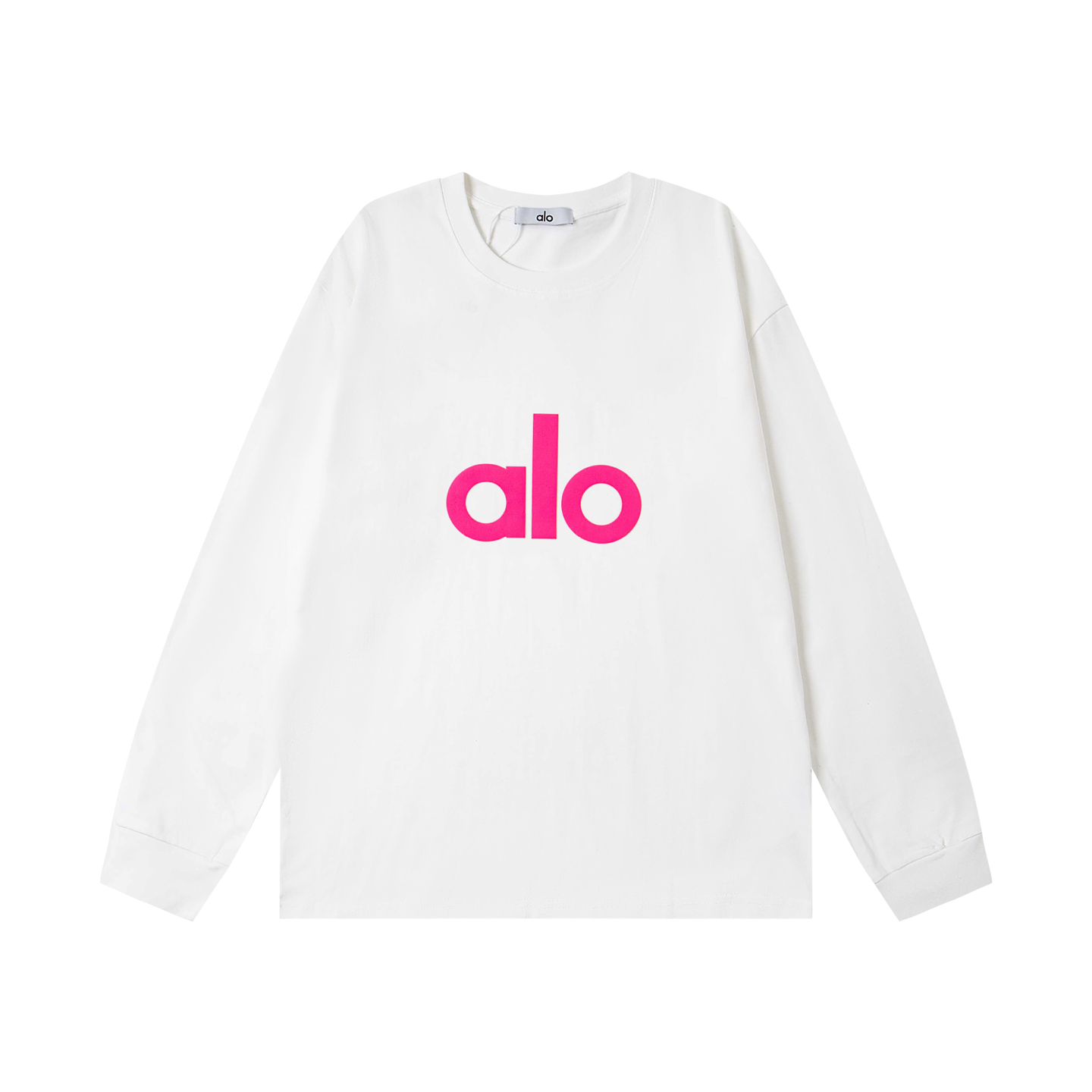 P79💰
美国洛杉矶Alo25ss胸口立体发泡印花男女同款宽松长袖T恤
颜色：白黑 白粉  白玫红 白黄 白绿
         黑白  黑粉 黑玫红 黑黄 黑绿

尺码：S-2XL
S :    胸围100    衣长68   肩宽51    袖长55 
M：  胸围106    衣长70   肩宽53    袖长55  
L :    胸围112     衣长72   肩宽55   袖长57
XL:   胸围118     衣长74   肩宽57    袖长57
2XL: 胸围124     衣长76   肩宽59    袖长60  

体重：  S  （90-130斤）
          M  （120-150斤）
          L   （140-165斤）
         XL  （160-180斤） 
         XXL （180-210斤）

面料：26支300克双纱