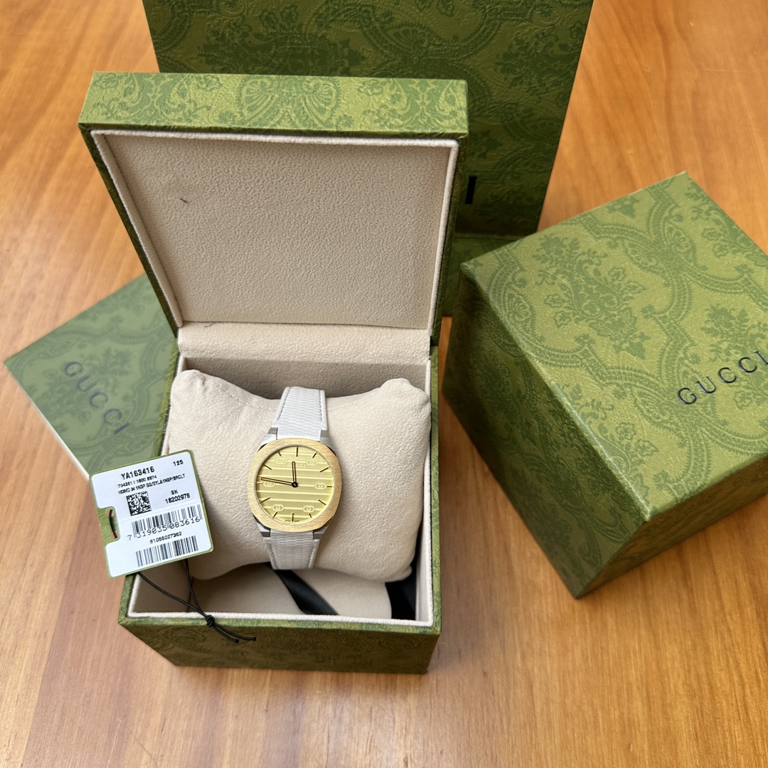 GUCCI 25H Wristwatch: Fluid Design, Steel Chains, Swiss Movement, Waterproof, Sapphire Glass - 图片 1