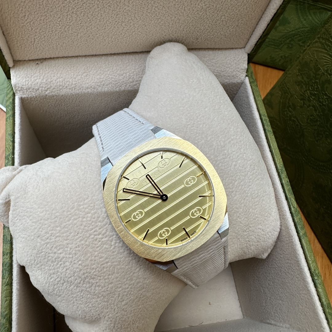 GUCCI 25H Wristwatch: Fluid Design, Steel Chains, Swiss Movement, Waterproof, Sapphire Glass - 图片 7