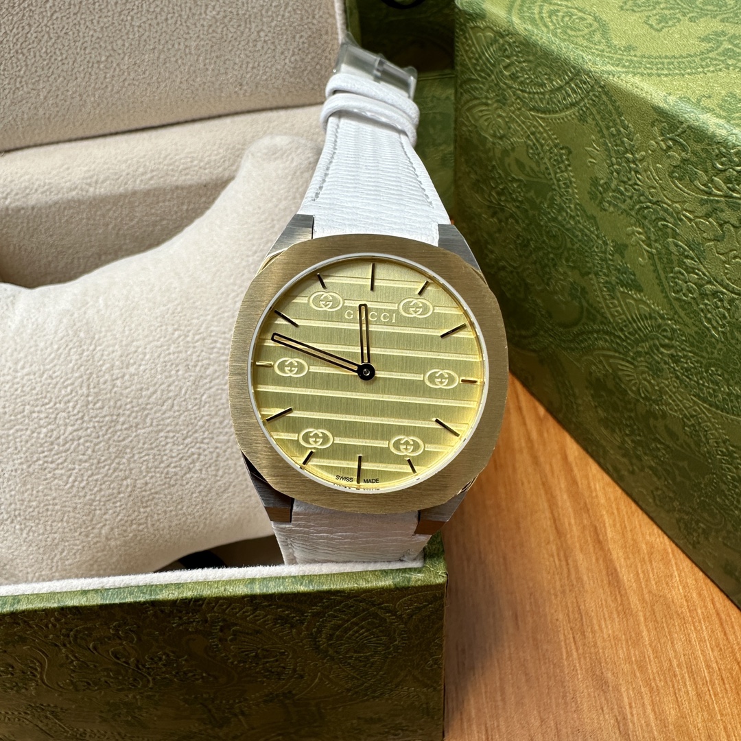 GUCCI 25H Wristwatch: Fluid Design, Steel Chains, Swiss Movement, Waterproof, Sapphire Glass - 图片 4