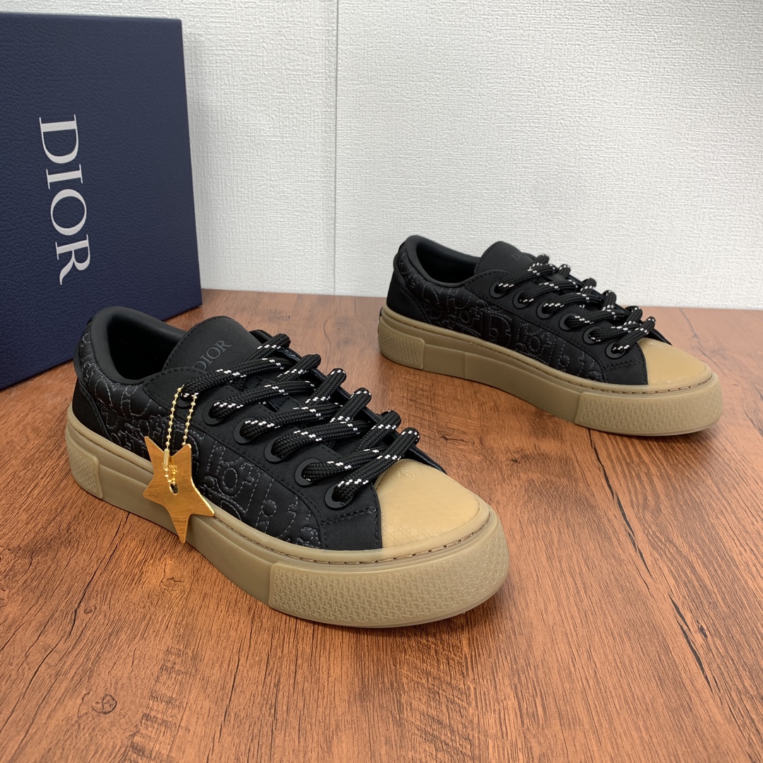 Dior Shoes Sneakers Printing Men Cotton Rubber Oblique Casual