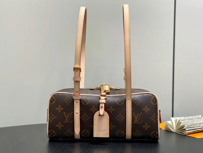 Louis Vuitton Hang On Monogram Canvas Bag - Retro Style, Adjustable Strap 1 Louis Vuitton Hang On Monogram Canvas Bag - Retro Style, Adjustable Strap