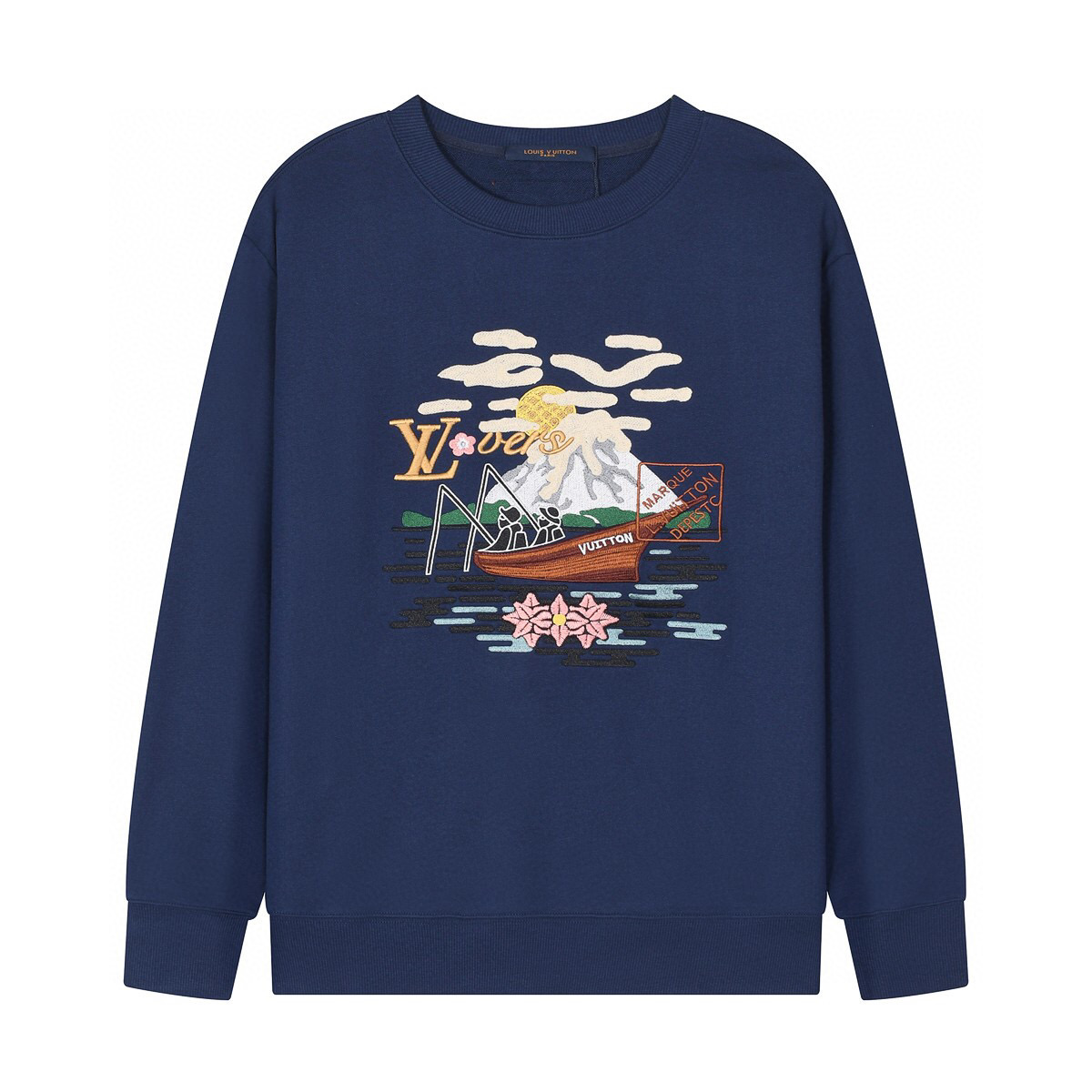 Louis Vuitton Fuji Fishing Embroidered Sweatshirt - Unisex Crewneck Pullover