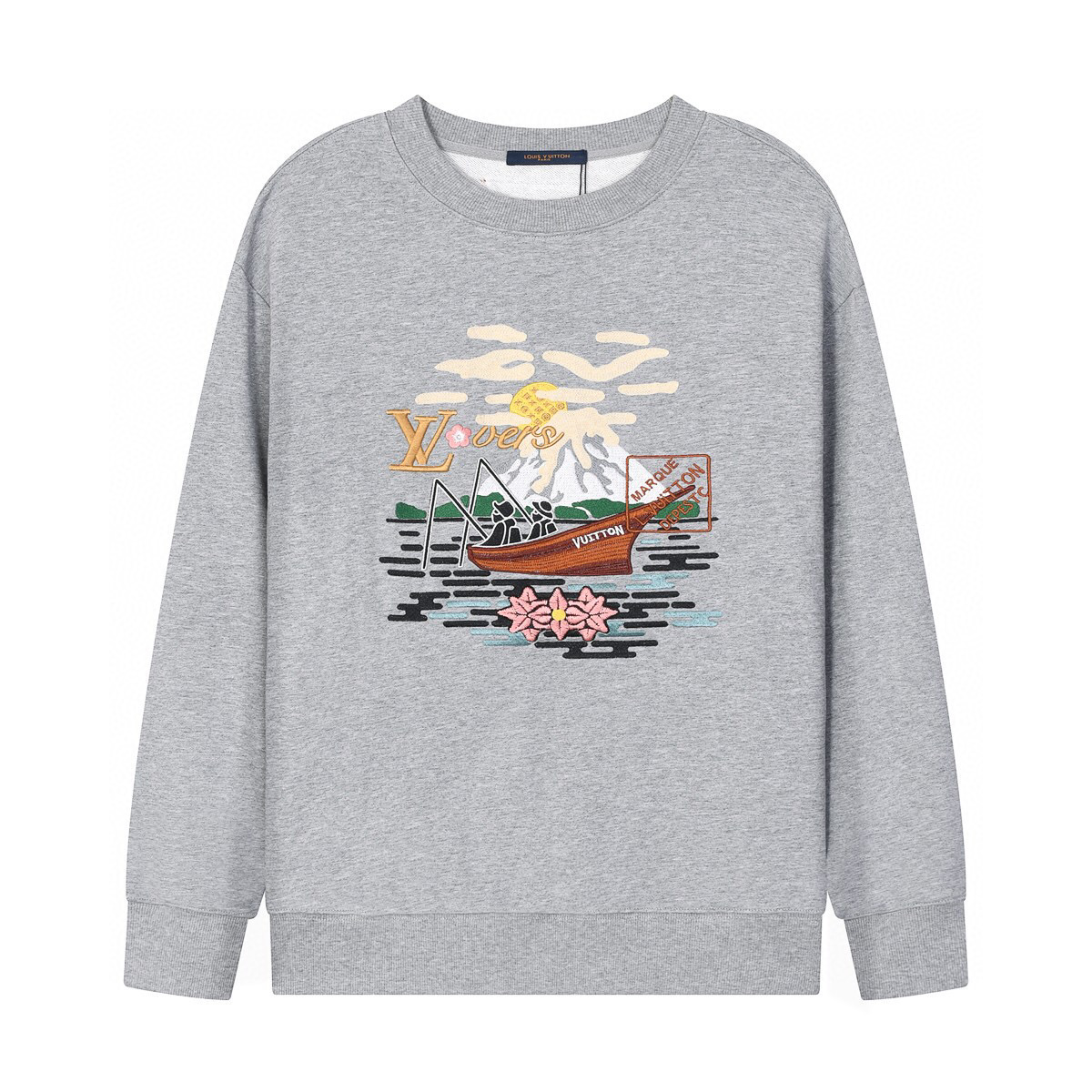 Louis Vuitton Fuji Fishing Embroidered Unisex Sweatshirt - Premium Cotton