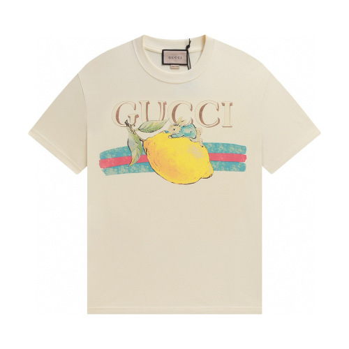 Gucci Early Spring Series High Gram Short Sleeve T-Shirt - Apricot 1 Gucci Early Spring Series High Gram Short Sleeve T-Shirt – Apricot