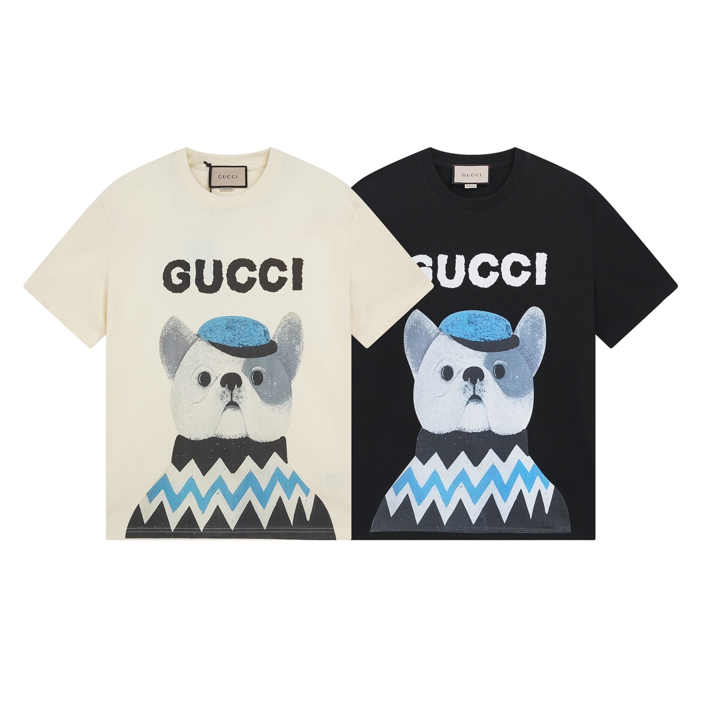 Gucci Early Spring Series High Weight Short Sleeve T-Shirt, Dog Print